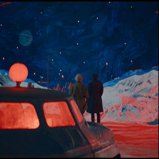 Papermosaic style, Midjourney V7: cinematic shot from sci-fi movie