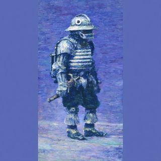 Emberfjord Paintworks style, Midjourney V7: concept art character design of retropunk steam knight