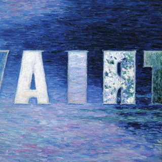 Emberfjord Paintworks style, Midjourney V7: typographic composition with large letters