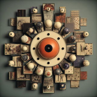Sepia Machine Vastness style, Midjourney V7: creative pattern composition