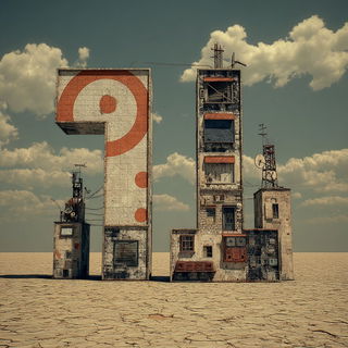 Sepia Machine Vastness style, Midjourney V7: typographic composition with large letters