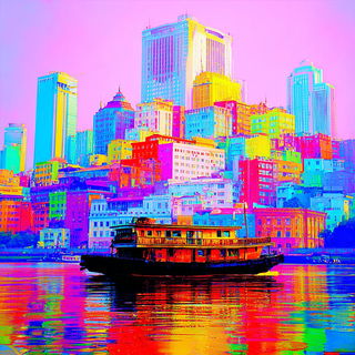 Electric Ink Garden style, Midjourney V7: megacity with futuristic bioarchitecture