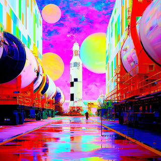 Electric Ink Garden style, Midjourney V7: cinematic shot from sci-fi movie