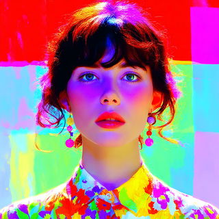 Electric Ink Garden style, Midjourney V7: photographic portrait of female protagonist