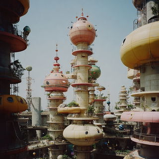 Cinemorphosis style, Midjourney V7: megacity with futuristic bioarchitecture