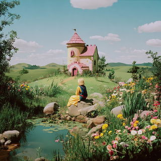 Cinemorphosis style, Midjourney V7: retro fairy-tale illustration