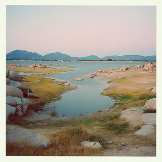 Cinemorphosis style, Midjourney V7: realistic landscape photograph of quiet dawn