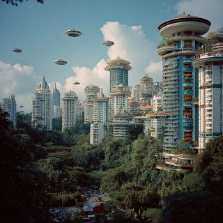 Cinemapilgrimage style, Midjourney V7: megacity with futuristic bioarchitecture