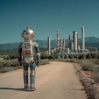 Cinemapilgrimage style, Midjourney V7: cinematic shot from sci-fi movie