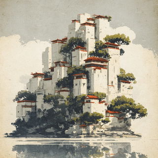 Inkcliffism style, Midjourney V7: megacity with futuristic bioarchitecture