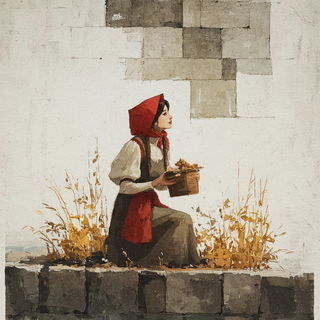 Inkcliffism style, Midjourney V7: retro fairy-tale illustration