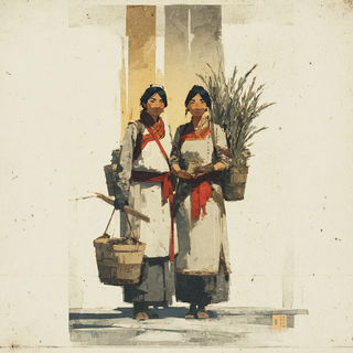 Inkcliffism style, Midjourney V7: traditional folk art