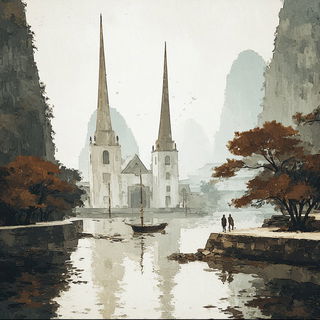 Inkcliffism style, Midjourney V7: classical 18th-century oil painting