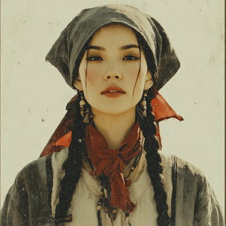 Inkcliffism style, Midjourney V7: photographic portrait of female protagonist
