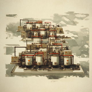Inkcliffism style, Midjourney V7: technical infrastructure blueprint schematics