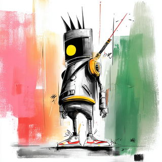 Chromalloy Goblinics style, Midjourney V7: concept art character design of retropunk steam knight