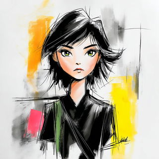 Chromalloy Goblinics style, Midjourney V7: photographic portrait of female protagonist