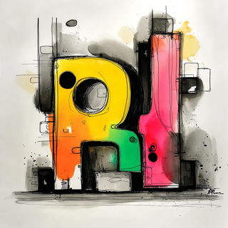 Chromalloy Goblinics style, Midjourney V7: typographic composition with large letters