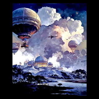 Cumulus Baroque Valleys style, Midjourney V7: megacity with futuristic bioarchitecture