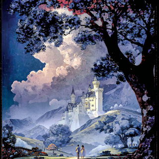Cumulus Baroque Valleys style, Midjourney V7: retro fairy-tale illustration