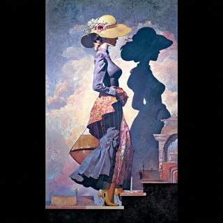 Cumulus Baroque Valleys style, Midjourney V7: haute-couture fashion outfit