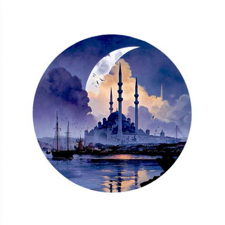 Cumulus Baroque Valleys style, Midjourney V7: bold minimalist logo design for Istanbul city municipal services