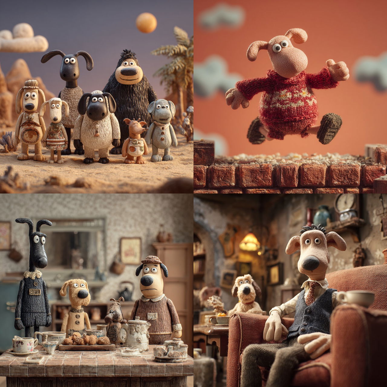 Aardman Animations style, Midjourney V7, render 1 of 4
