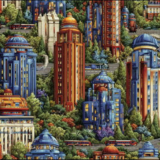Quarry of Folded Horizons style, Midjourney V7: megacity with futuristic bioarchitecture