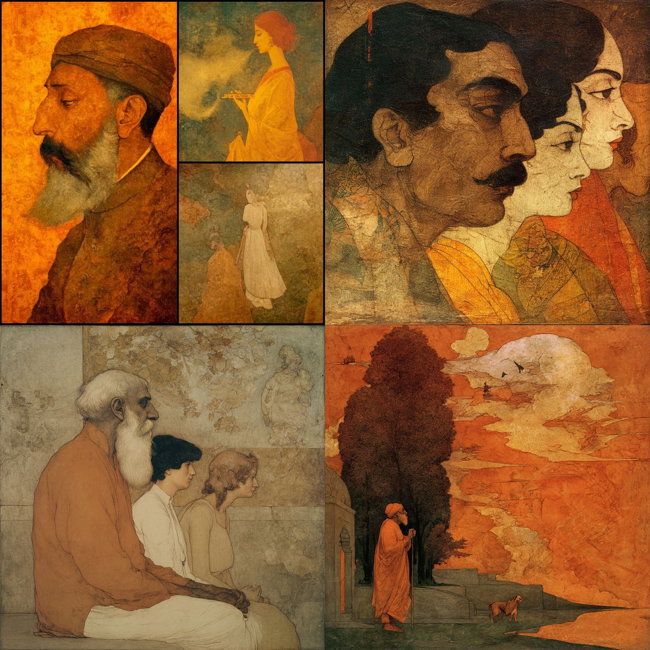 Abanindranath Tagore style, Midjourney V7, render 1 of 4