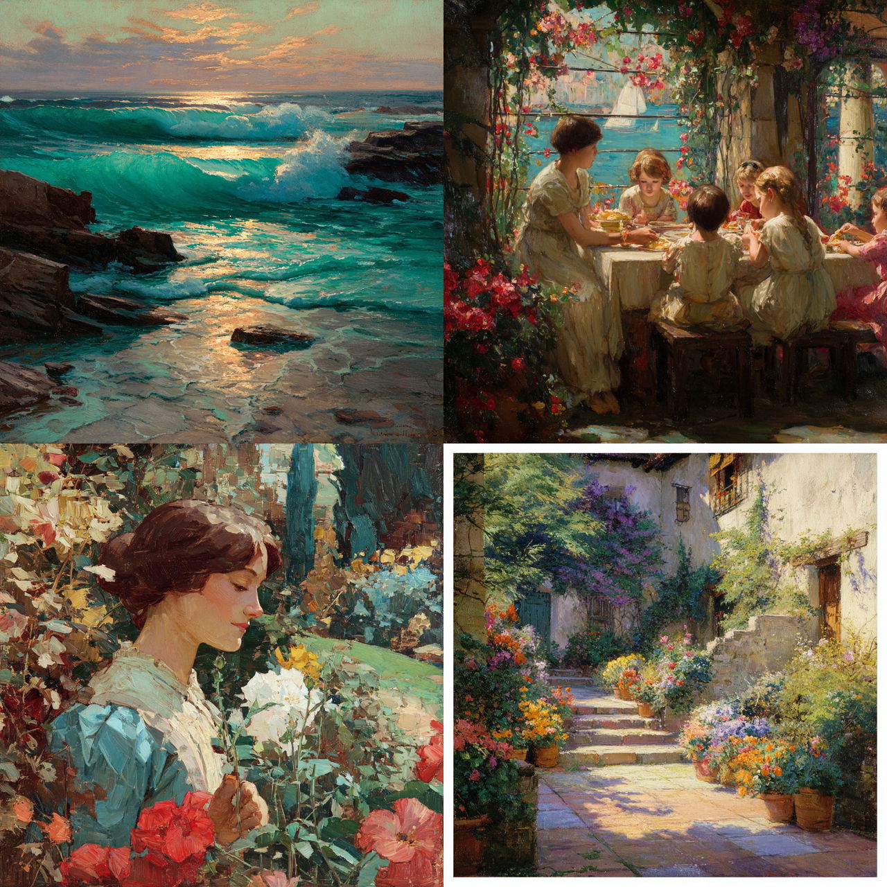 Abbott Fuller Graves style, Midjourney V7, render 1 of 4
