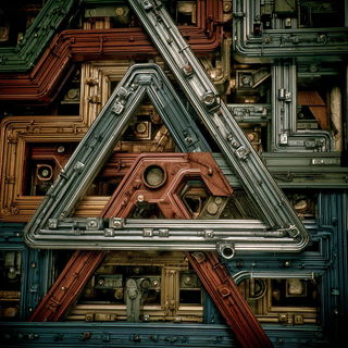 Pyrotecture style, Midjourney V7: creative pattern composition