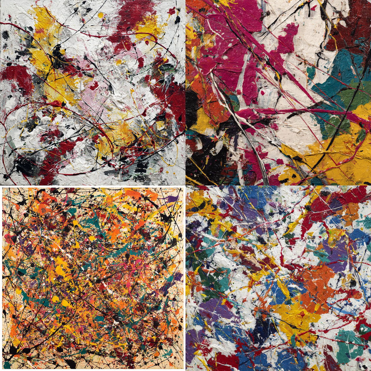 Abstract expressionism style, Midjourney V7, render 1 of 4