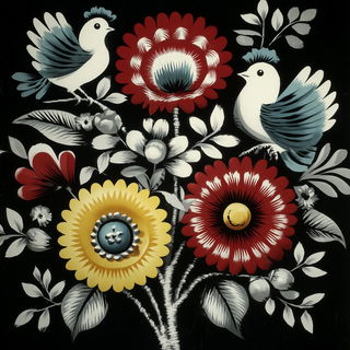 Cinemordye style, Midjourney V7: traditional folk art