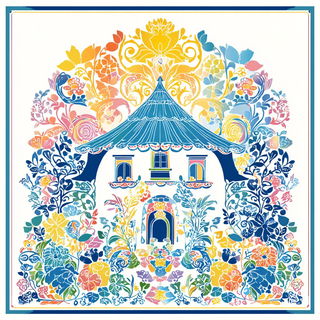 Chintzophantasm style, Midjourney V7: retro fairy-tale illustration