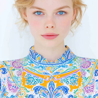 Chintzophantasm style, Midjourney V7: photographic portrait of female protagonist
