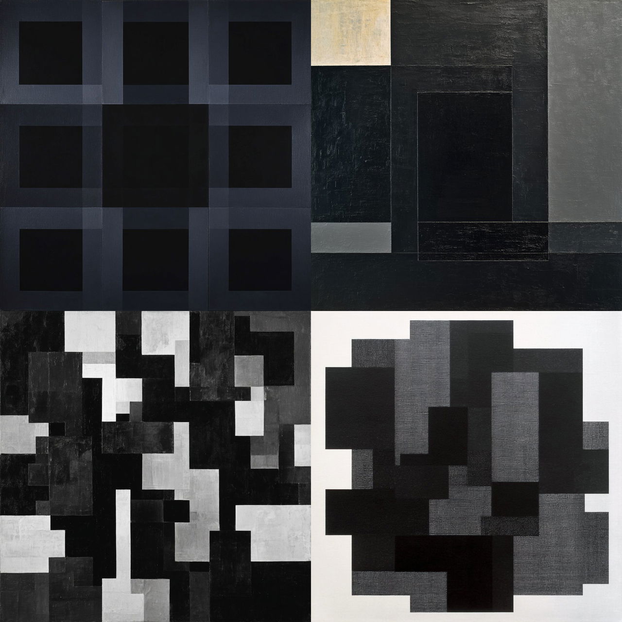 Ad Reinhardt style, Midjourney V7, render 1 of 4