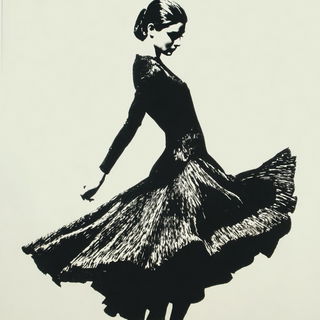 Inkrelief style, Midjourney V7: haute-couture fashion outfit