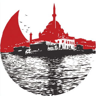 Inkrelief style, Midjourney V7: bold minimalist logo design for Istanbul city municipal services