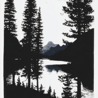 Inkrelief style, Midjourney V7: realistic landscape photograph of quiet dawn