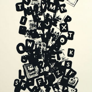 Inkrelief style, Midjourney V7: typographic composition with large letters