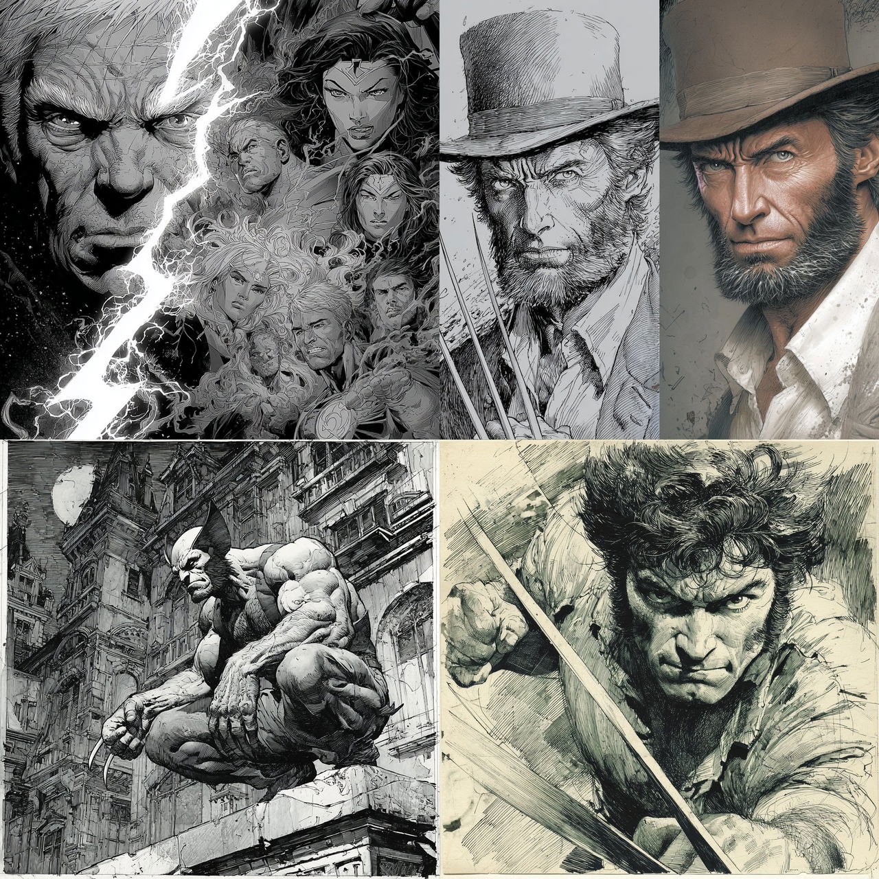 Adam Kubert style, Midjourney V7, render 1 of 4