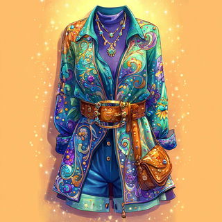 Lanternelure style, Midjourney V7: haute-couture fashion outfit