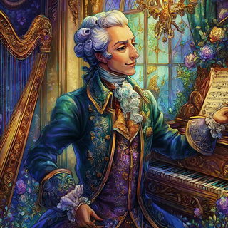 Lanternelure style, Midjourney V7: classical 18th-century oil painting