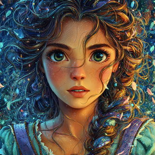 Lanternelure style, Midjourney V7: photographic portrait of female protagonist