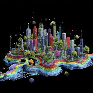 Rootcut Engraving style, Midjourney V7: megacity with futuristic bioarchitecture