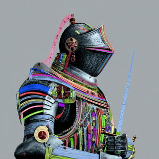 Rootcut Engraving style, Midjourney V7: concept art character design of retropunk steam knight