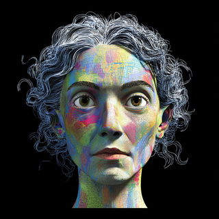 Rootcut Engraving style, Midjourney V7: photographic portrait of female protagonist