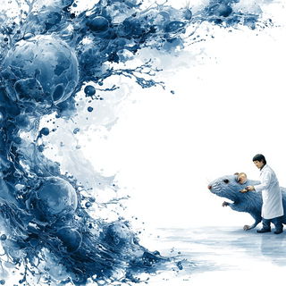 Mistfold style, Midjourney V7: editorial illustration for popular scientific magazine cover