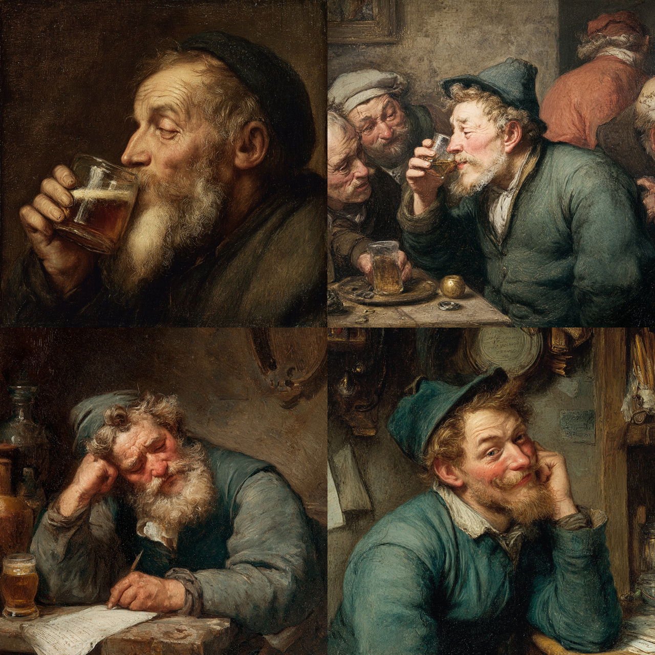 Adriaen Brouwer style, Midjourney V7, render 1 of 4