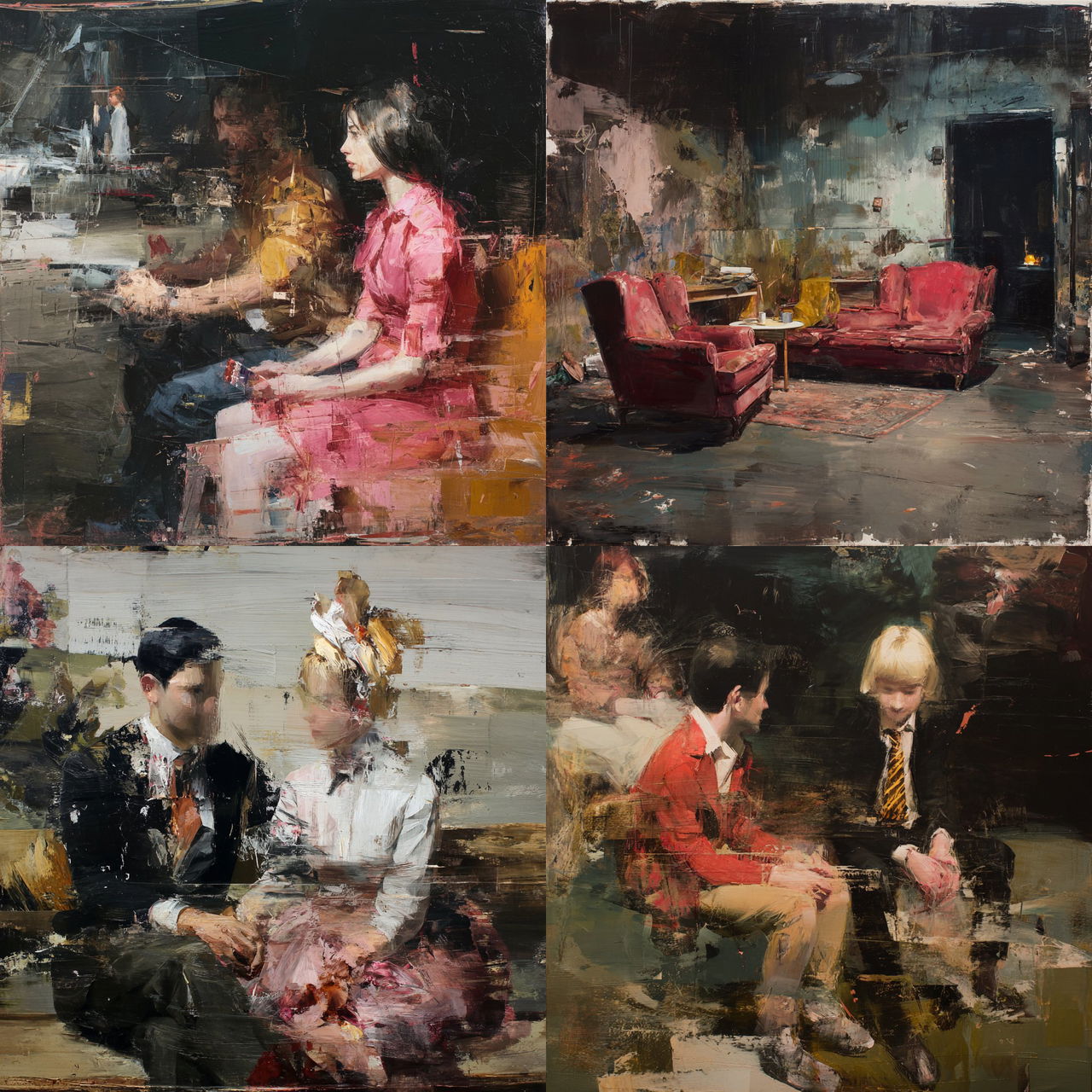 Adrian Ghenie style, Midjourney V7, render 1 of 4
